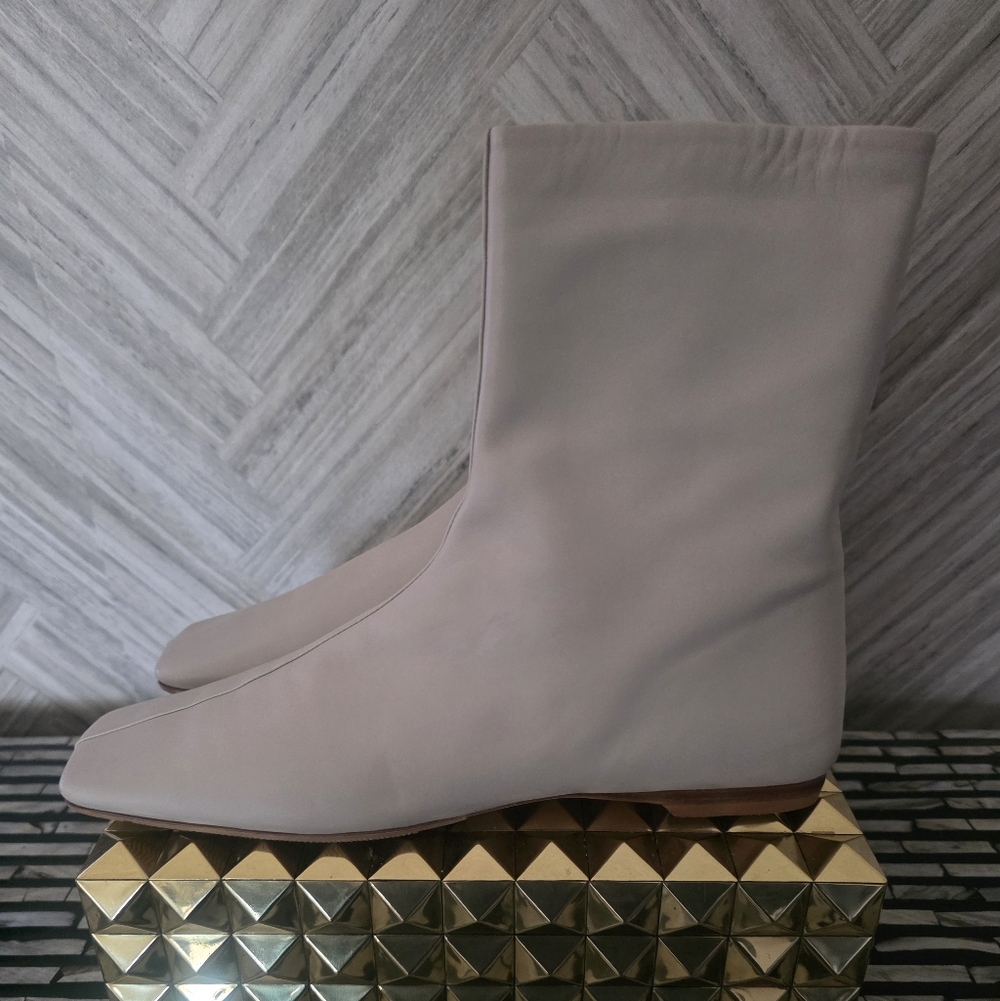 Theory Leather Ankle Boots, Sz 41